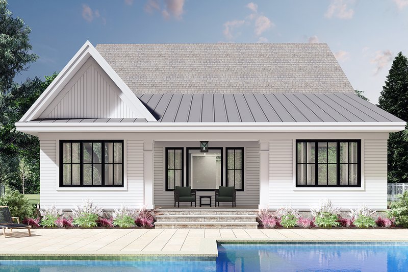 House Design - Exterior - Rear Elevation for Farmhouse House Plan #51-1172 - 3 bed, 3 bath