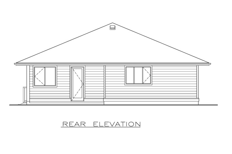 House Design - Exterior - Rear Elevation for Craftsman House Plan #1100-39 - 3 bed, 2 bath