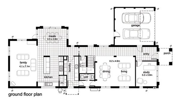 Modern Floor Plan - Main Floor Plan #496-2
