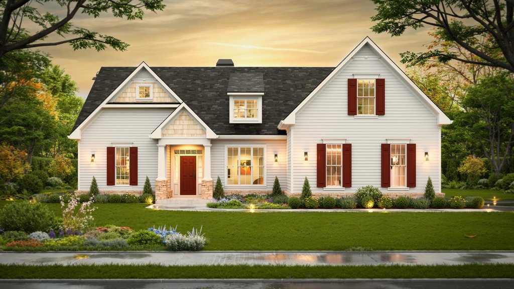 Exterior - Front Elevation 2 for Traditional House Plan #54-693 - 3 bed, 2 bath