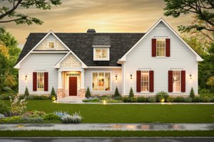 Exterior - Front Elevation for Traditional House Plan #54-693 - 3 bed, 2 bath