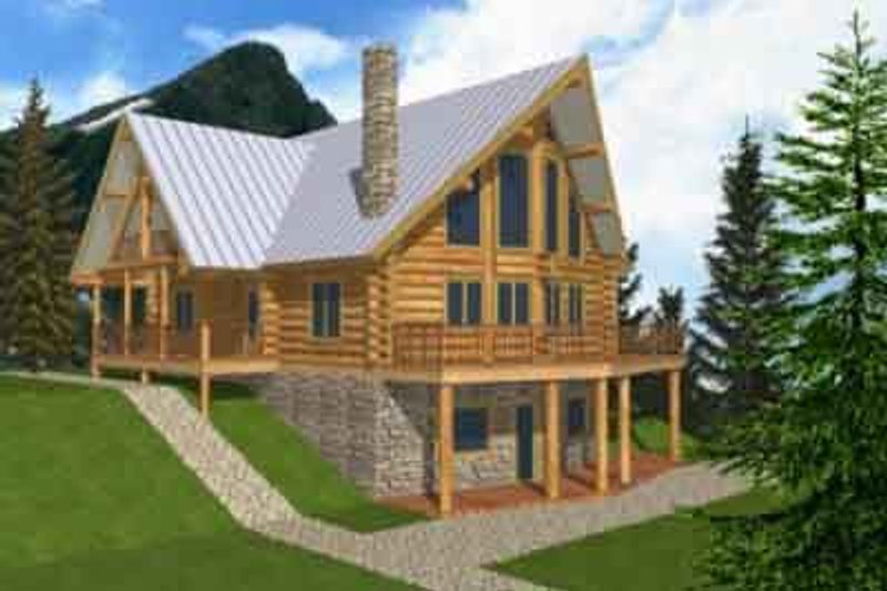 Log Style House Plan - 2 Beds 2 Baths 2263 Sq/Ft Plan #117-103