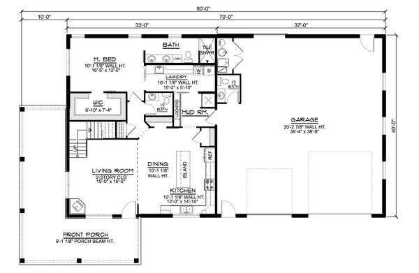 Barndominium Floor Plan - Main Floor Plan #1064-149