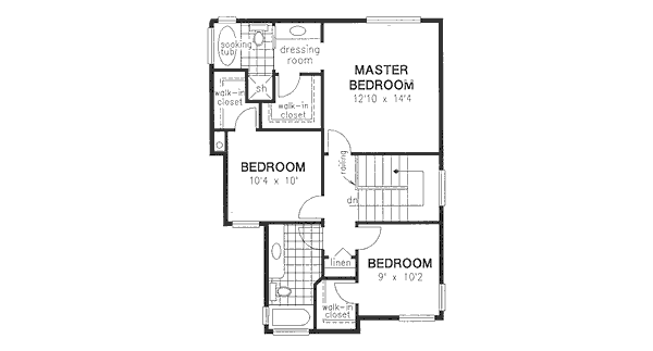 Traditional Floor Plan - Upper Floor Plan #18-9080