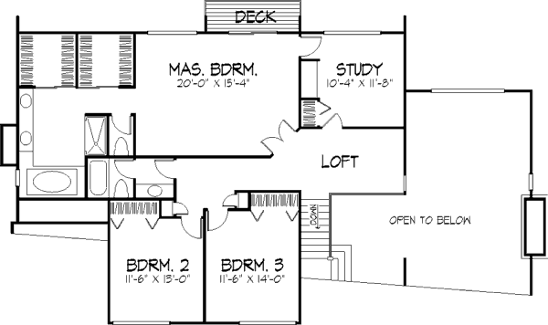 Bungalow Floor Plan - Upper Floor Plan #320-313