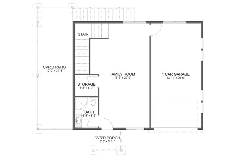 House Design - Floor Plan - Main Floor for Craftsman House Plan #1060-372 - 2 bed, 2 bath