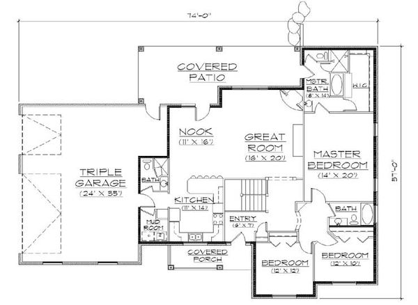 Architectural House Design - Traditional Floor Plan - Main Floor Plan #5-262