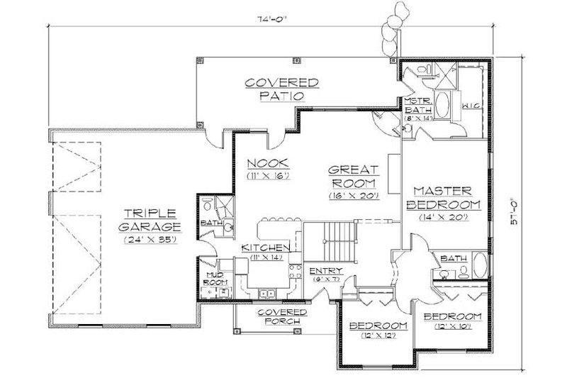 Home Plan - Floor Plan - Main Floor for Traditional House Plan #5-262 - 5 bed, 4 bath