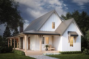 Cottage Exterior - Front Elevation Plan #1114-37