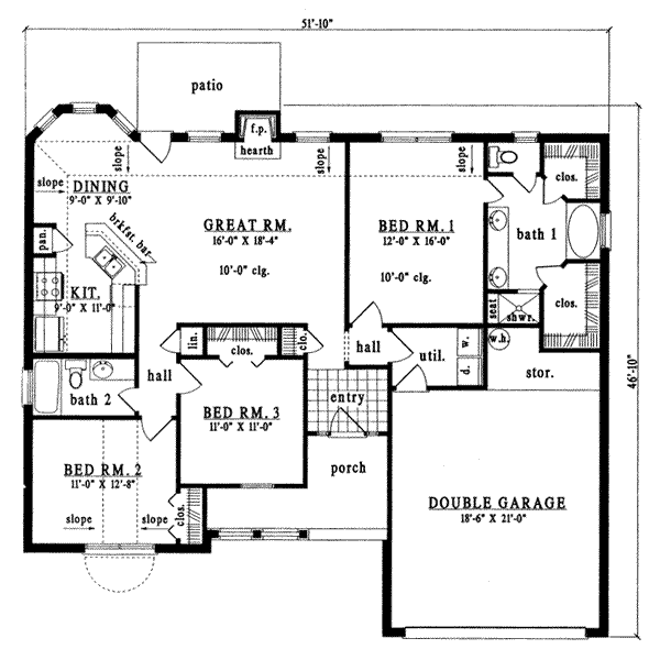 Traditional Floor Plan - Main Floor Plan #42-227