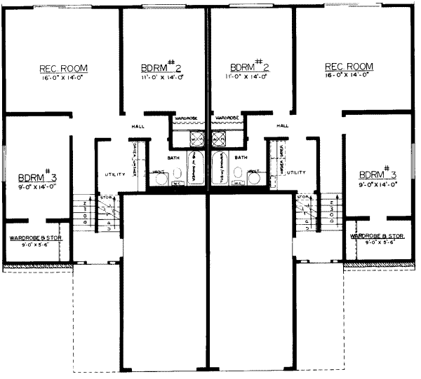 Traditional Floor Plan - Lower Floor Plan #303-198