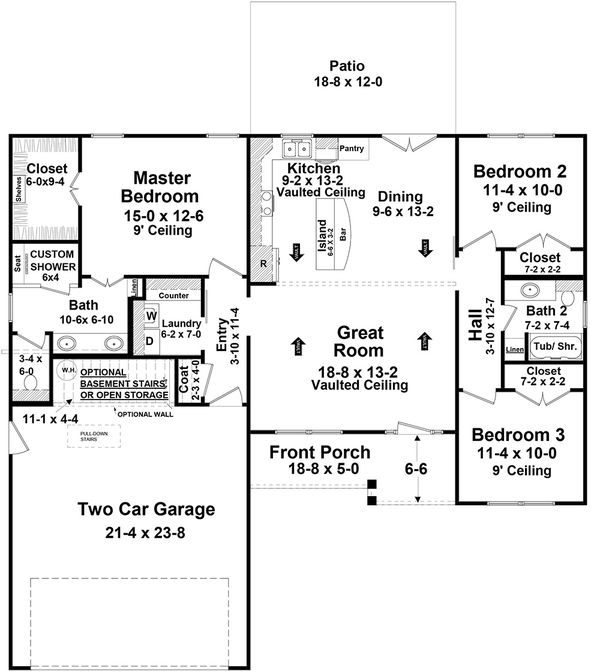 Country Floor Plan - Main Floor Plan #21-463