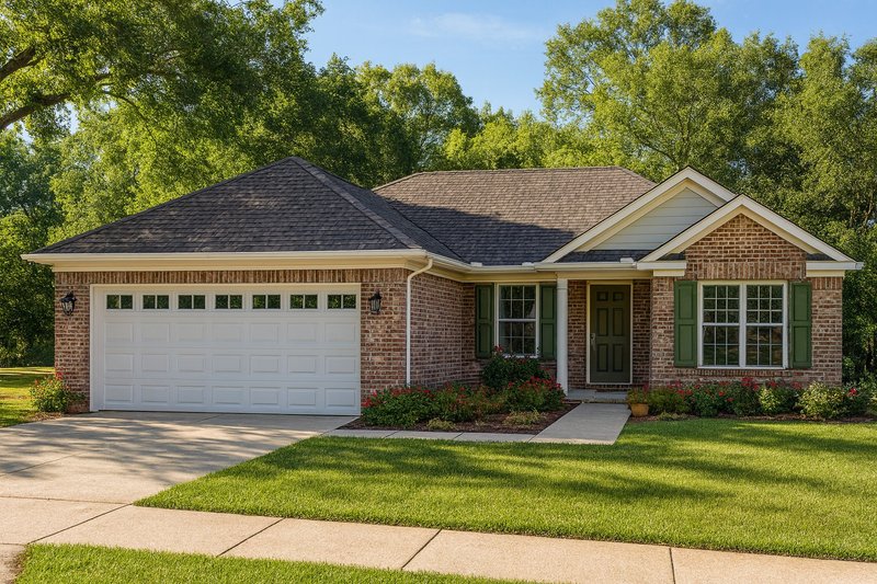 Traditional Style House Plan - 3 Beds 2 Baths 1366 Sq/Ft Plan #17-3452 Exterior