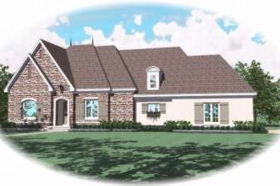 Exterior - Front Elevation for European House Plan #81-1239 - 3 bed, 3 bath