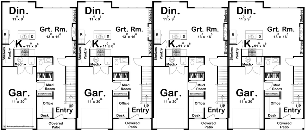 House Design - Floor Plan - Main Floor for Modern House Plan #455-647 - 3 bed, 2.5 bath