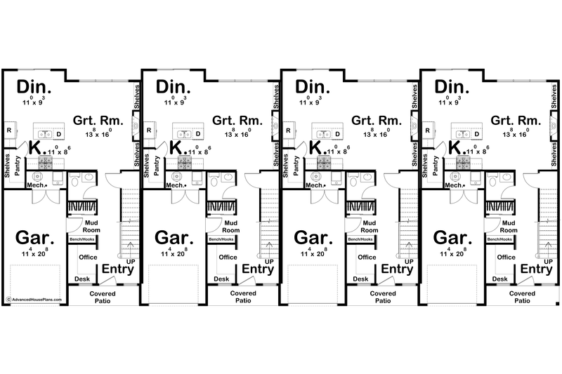 House Blueprint - Floor Plan - Main Floor for Modern House Plan #455-647 - 3 bed, 2.5 bath