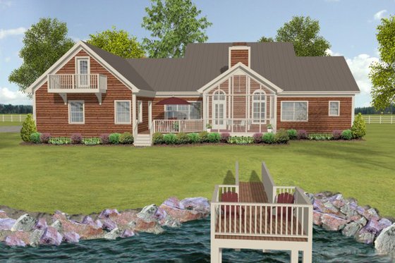 Exterior - Rear Elevation House Plan #56-607 - 3 bed, 3 bath