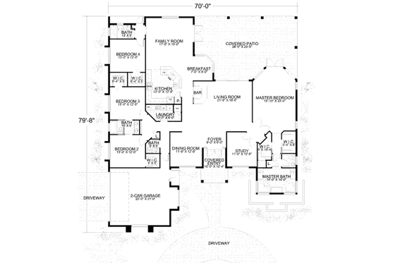 Floor Plan - Main Floor for Mediterranean House Plan #420-277 - 4 bed, 3.5 bath