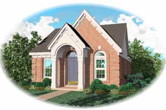 Exterior - Front Elevation for European House Plan #81-127 - 3 bed, 2 bath