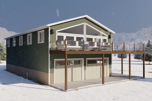 Exterior - Front Elevation 5 for Barndominium House Plan #1060-95 - 2 bed, 2 bath