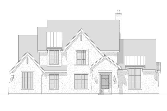 Exterior - Front Elevation 4 for European House Plan #1114-23 - 4 bed, 2.5 bath