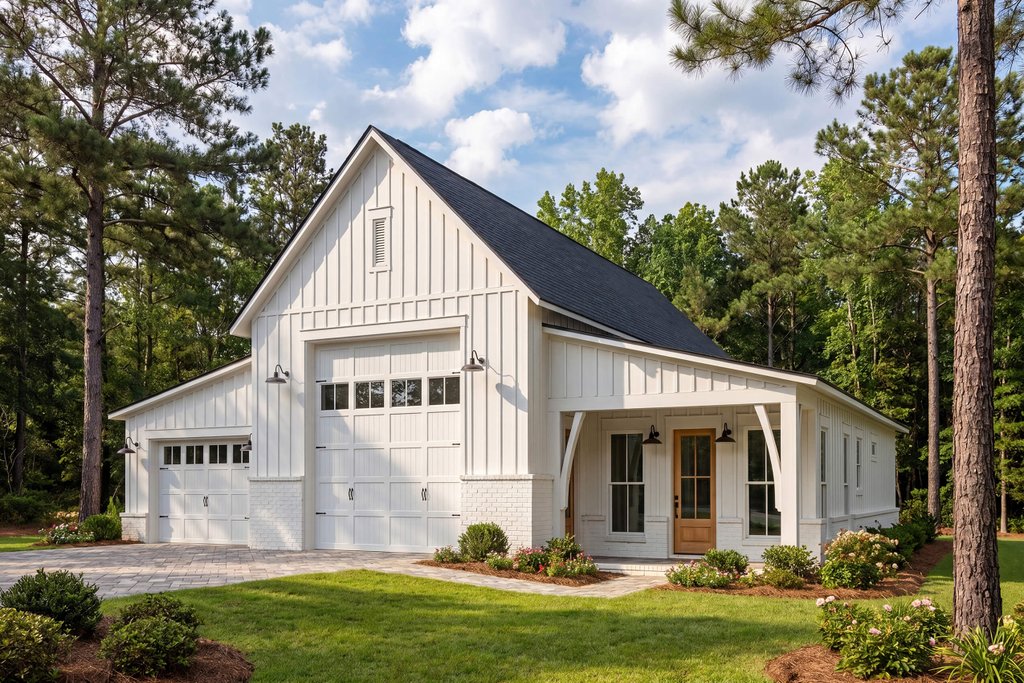 Exterior - Front Elevation 5 for Barndominium House Plan #430-443 - 1 bed, 1 bath