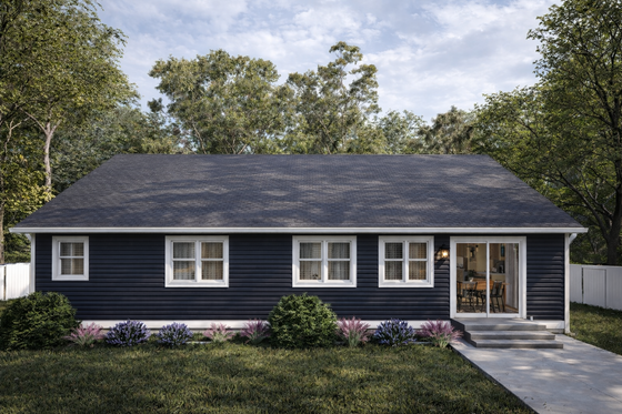 Exterior - Rear Elevation for Ranch House Plan #1060-469 - 3 bed, 2 bath