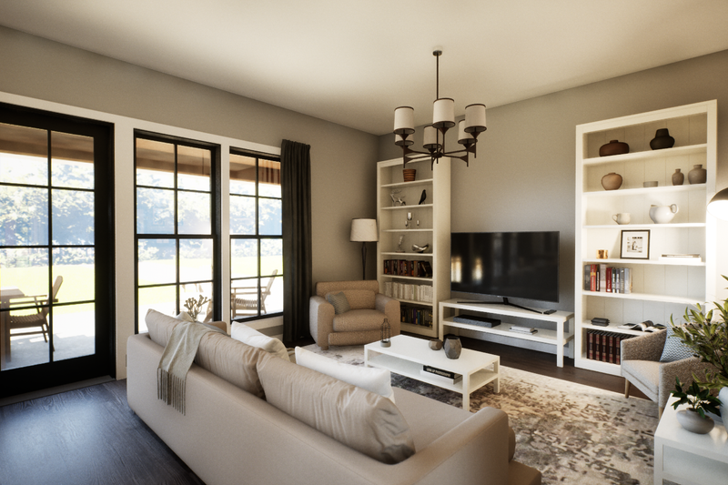 Architectural House Design - Interior - Family Room 1 for Farmhouse House Plan #48-1218 - 3 bed, 2 bath