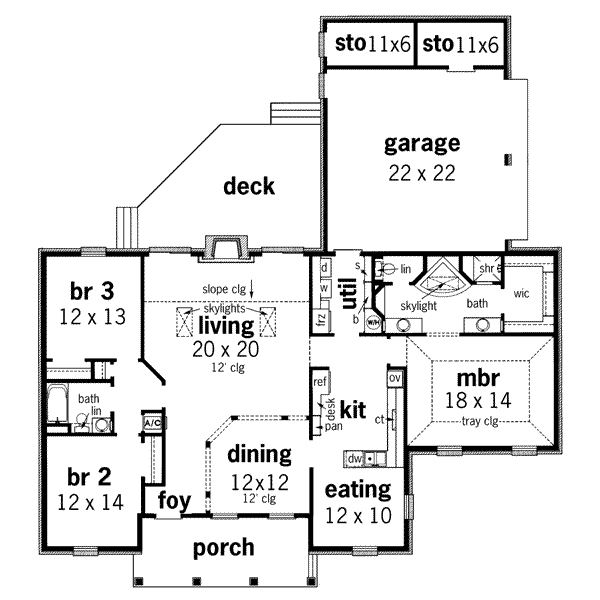 Southern Floor Plan - Main Floor Plan #45-131