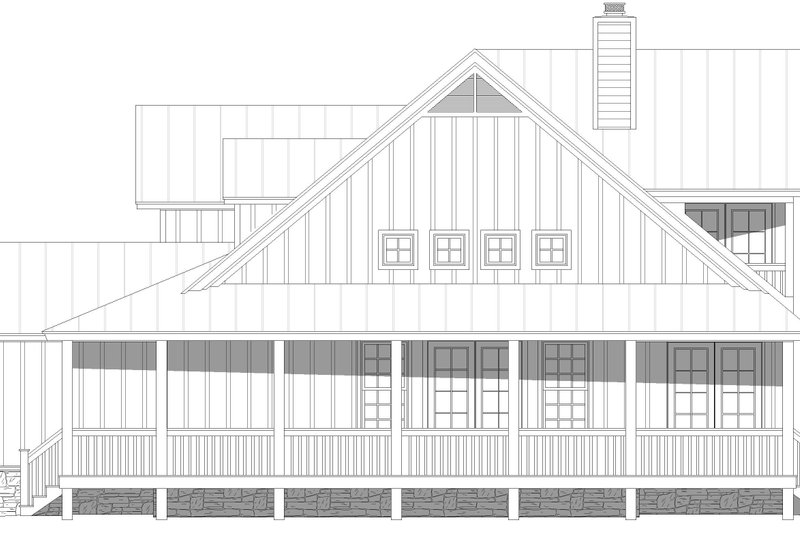 Architectural House Design - Exterior - Other Elevation 1 for Farmhouse House Plan #932-1416 - 4 bed, 3.5 bath