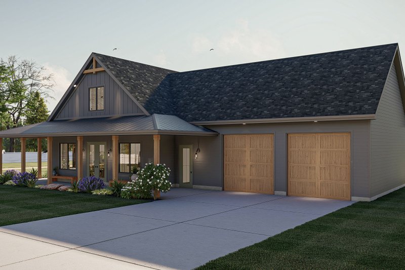 House Blueprint - Exterior - Other Elevation 1 for Barndominium House Plan #455-592 - 3 bed, 2 bath