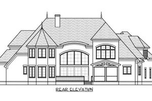 Exterior - Rear Elevation for European House Plan #413-863 - 4 bed, 4.5 bath