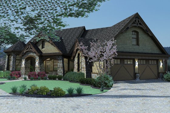 Exterior - Front Elevation 5 for Craftsman House Plan #120-165 - 3 bed, 2.5 bath