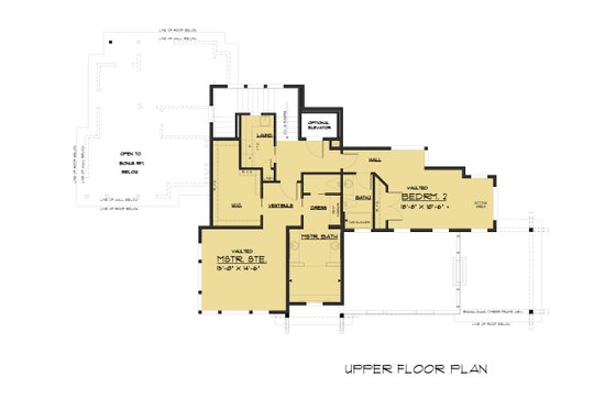 Floor Plan - Upper Floor for Modern House Plan #1066-43 - 3 bed, 2 bath