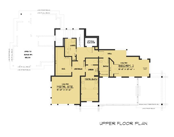 Modern Floor Plan - Upper Floor Plan #1066-43