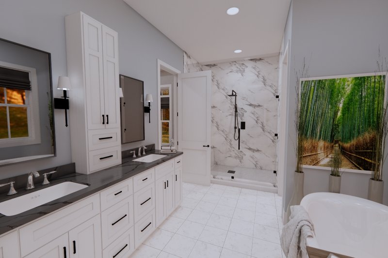 Architectural House Design - Interior - Master Bathroom for Farmhouse House Plan #51-1218 - 3 bed, 2.5 bath