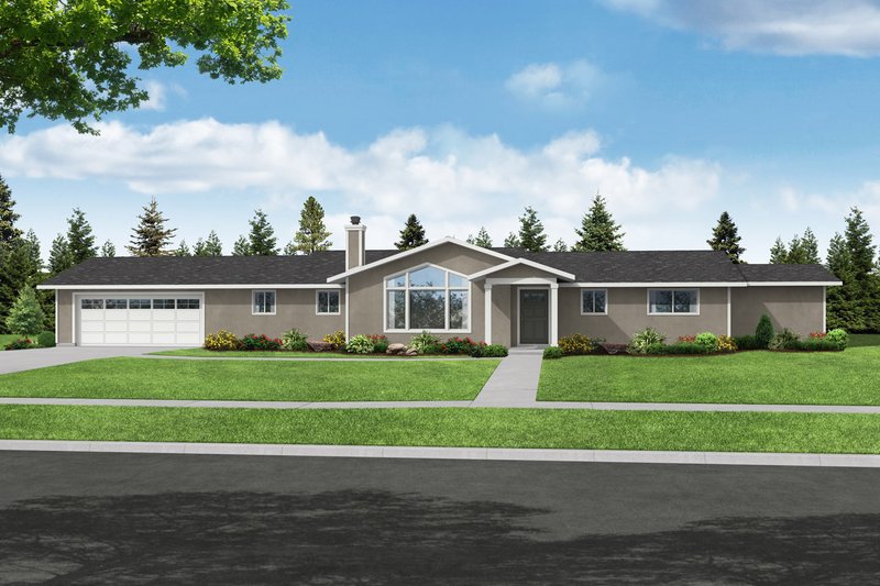 Architectural House Design - Ranch Exterior - Front Elevation Plan #124-1317