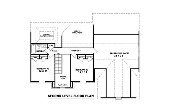 Floor Plan - Upper Floor for European House Plan #81-1441 - 3 bed, 2.5 bath