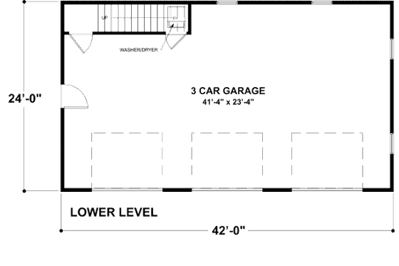Floor Plan - Lower Floor for Craftsman House Plan #56-553 - 1 bed, 1 bath