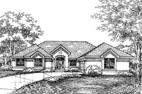 Exterior - Other Elevation for European House Plan #50-142 - 4 bed, 1 bath