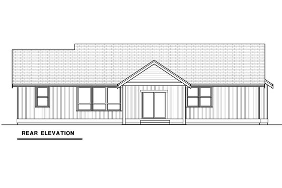Exterior - Rear Elevation for Craftsman House Plan #1070-204 - 4 bed, 2 bath