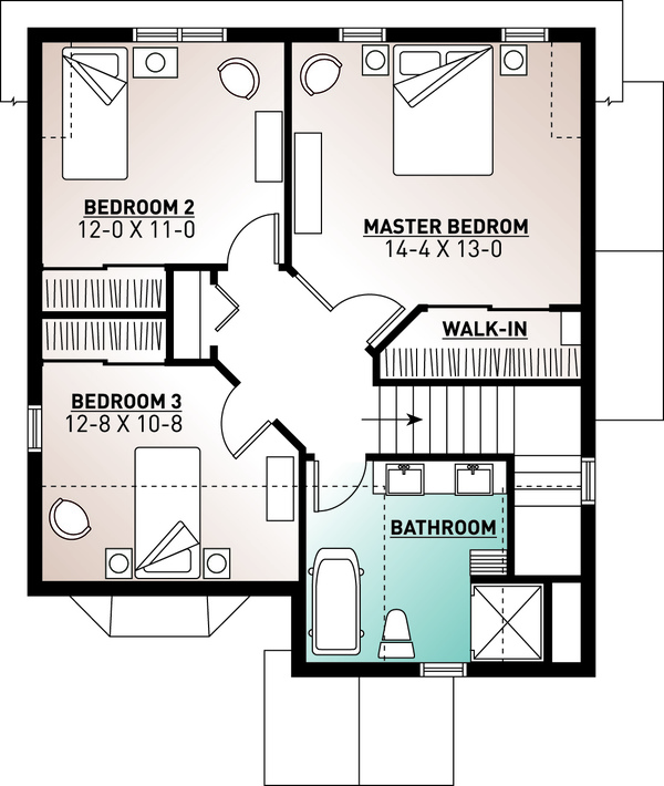 Country Floor Plan - Upper Floor Plan #23-2240