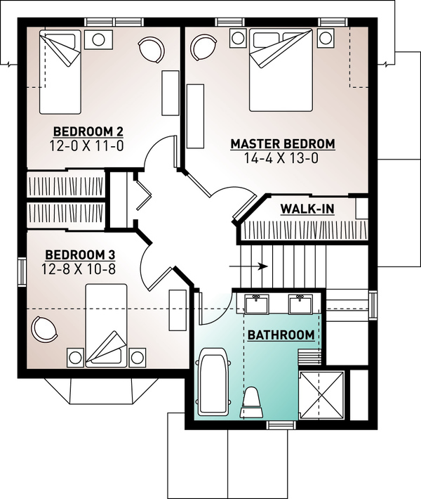 House Plan Design - Country Floor Plan - Upper Floor Plan #23-2240