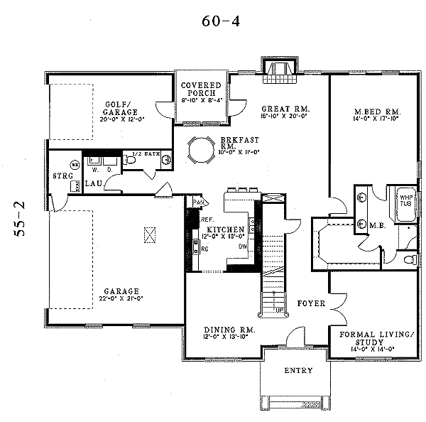 Dream House Plan - Traditional Floor Plan - Main Floor Plan #17-213