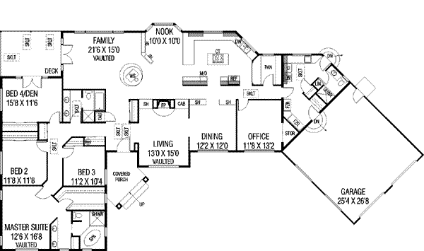 Home Plan - Traditional Floor Plan - Main Floor Plan #60-304