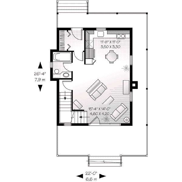 Dream House Plan - Cottage Floor Plan - Main Floor Plan #23-520