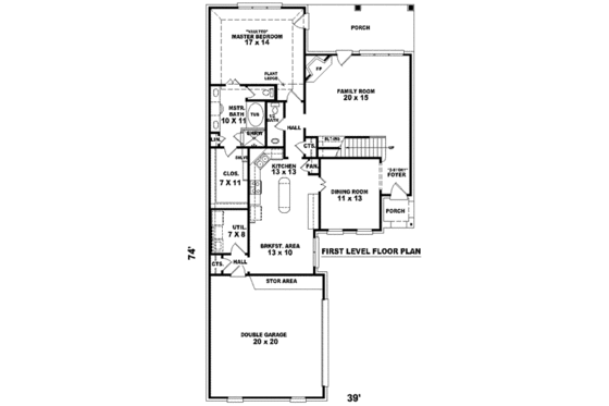 Floor Plan - Main Floor for European House Plan #81-786 - 3 bed, 2.5 bath