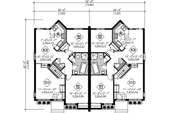 Floor Plan - Main Floor House Plan #25-352 - 2 bed, 1 bath