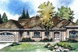 European Exterior - Front Elevation Plan #18-9076