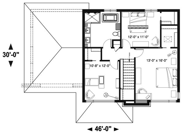 House Design - Contemporary Floor Plan - Upper Floor Plan #23-2644